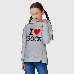 Толстовка оверсайз детская I love Rock, цвет: меланж — фото 2