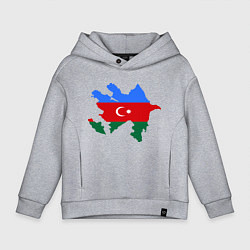 Толстовка оверсайз детская Azerbaijan map цвета меланж — фото 1