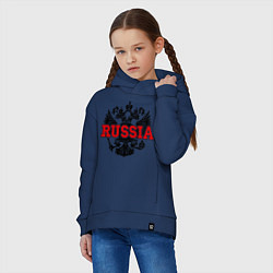 Толстовка оверсайз детская Russia Coat, цвет: тёмно-синий — фото 2