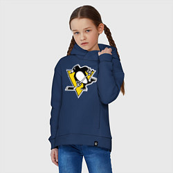 Толстовка оверсайз детская Pittsburgh Penguins, цвет: тёмно-синий — фото 2