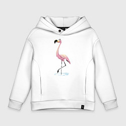 Толстовка оверсайз детская Гордый фламинго, цвет: белый