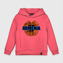 Толстовка оверсайз детская Армения, цвет: коралловый