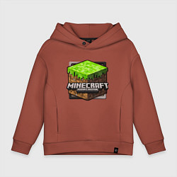 Толстовка оверсайз детская Minecraft: Pocket Edition, цвет: кирпичный