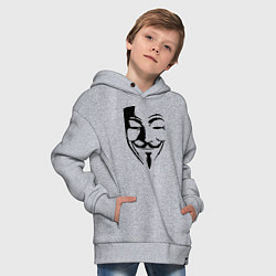 Толстовка оверсайз детская Vendetta Mask, цвет: меланж — фото 2