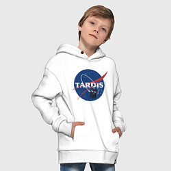 Толстовка оверсайз детская Tardis NASA, цвет: белый — фото 2