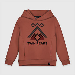 Толстовка оверсайз детская Twin Peaks House, цвет: кирпичный
