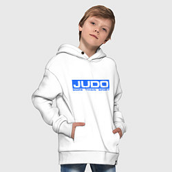 Толстовка оверсайз детская Judo: More than sport, цвет: белый — фото 2