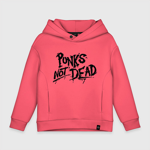 Детское худи оверсайз Punks not dead / Коралловый – фото 1