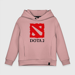 Толстовка оверсайз детская Dota 2: Logo, цвет: пыльно-розовый
