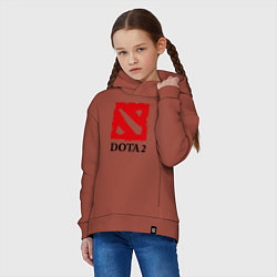 Толстовка оверсайз детская Dota 2: Logo, цвет: кирпичный — фото 2