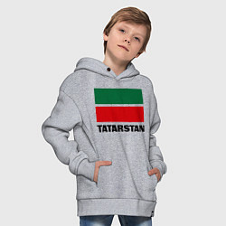 Толстовка оверсайз детская Флаг Татарстана, цвет: меланж — фото 2