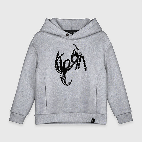 Детское худи оверсайз Korn bones / Меланж – фото 1