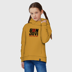Толстовка оверсайз детская Bon Jovi: Nice day, цвет: горчичный — фото 2