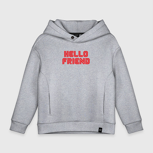 Детское худи оверсайз Hello Friend / Меланж – фото 1