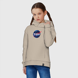 Толстовка оверсайз детская NASA: Cosmic Logo, цвет: миндальный — фото 2
