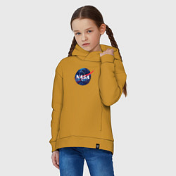 Толстовка оверсайз детская NASA: Cosmic Logo, цвет: горчичный — фото 2