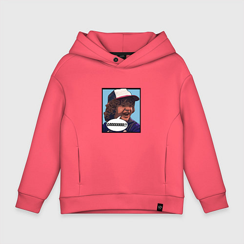 Детское худи оверсайз Очень странные дела / Коралловый – фото 1