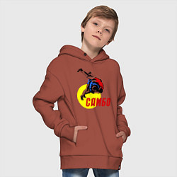 Толстовка оверсайз детская Спортивное самбо, цвет: кирпичный — фото 2