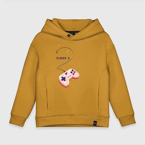 Детское худи оверсайз Perfect Team: Player 1 / Горчичный – фото 1