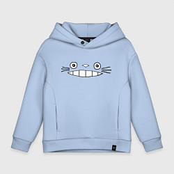 Толстовка оверсайз детская Totoro face, цвет: мягкое небо