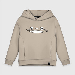 Толстовка оверсайз детская Totoro face, цвет: миндальный