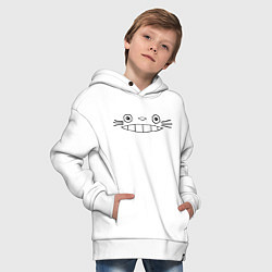 Толстовка оверсайз детская Totoro face, цвет: белый — фото 2
