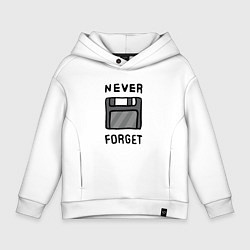 Толстовка оверсайз детская Never Forget, цвет: белый
