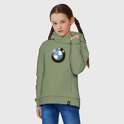 Толстовка оверсайз детская BMW, цвет: авокадо — фото 2
