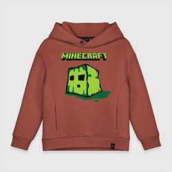 Толстовка оверсайз детская Minecraft Creeper, цвет: кирпичный