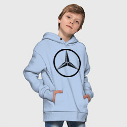 Толстовка оверсайз детская Mercedes-Benz logo, цвет: мягкое небо — фото 2