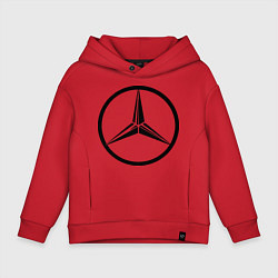 Толстовка оверсайз детская Mercedes-Benz logo, цвет: красный