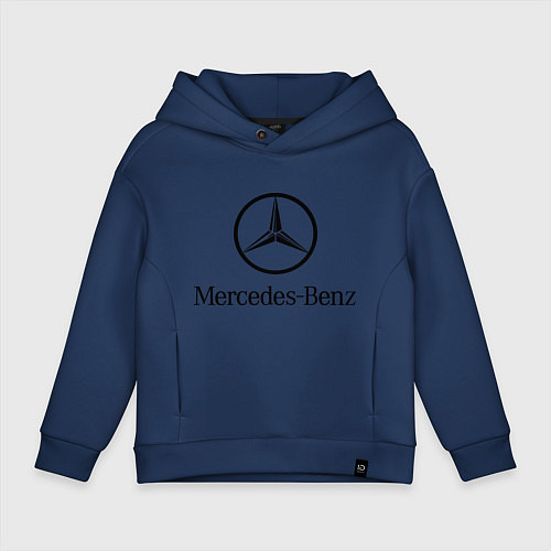 Детское худи оверсайз Logo Mercedes-Benz / Тёмно-синий – фото 1