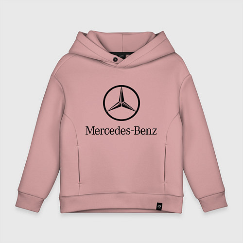 Детское худи оверсайз Logo Mercedes-Benz / Пыльно-розовый – фото 1