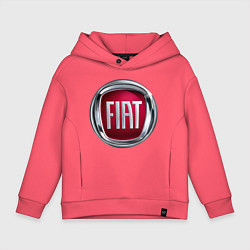 Толстовка оверсайз детская FIAT logo, цвет: коралловый