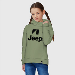 Толстовка оверсайз детская Jeep logo, цвет: авокадо — фото 2