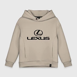 Толстовка оверсайз детская Lexus logo, цвет: миндальный