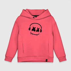 Толстовка оверсайз детская Marshmello Music, цвет: коралловый