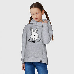 Толстовка оверсайз детская Rabbit: follow me, цвет: меланж — фото 2