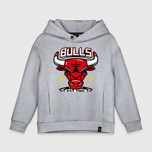 Детское худи оверсайз Chicago Bulls est. 1966 / Меланж – фото 1
