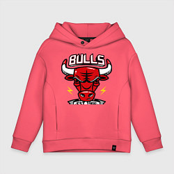 Толстовка оверсайз детская Chicago Bulls est. 1966, цвет: коралловый