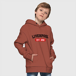 Толстовка оверсайз детская FC Liverpool Est. 1892, цвет: кирпичный — фото 2
