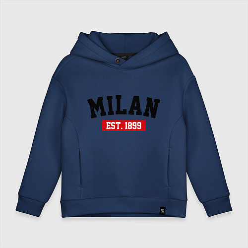 Детское худи оверсайз FC Milan Est. 1899 / Тёмно-синий – фото 1