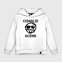 Толстовка оверсайз детская HU: Charlie Scene, цвет: белый