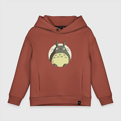 Толстовка оверсайз детская Тоторо удивленный, цвет: кирпичный