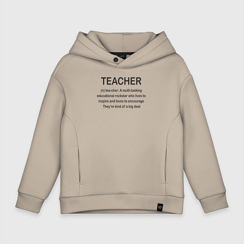 Детское худи оверсайз Teacher / Миндальный – фото 1