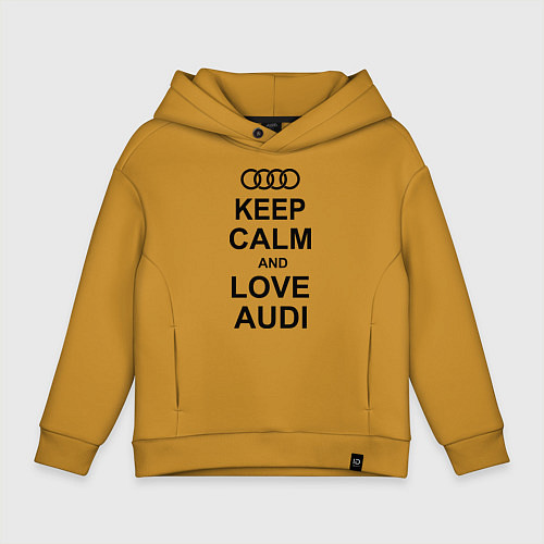 Детское худи оверсайз Keep Calm & Love Audi / Горчичный – фото 1