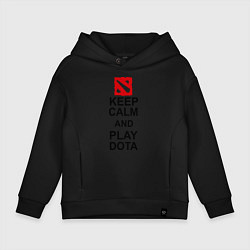 Толстовка оверсайз детская Keep Calm & Play Dota, цвет: черный