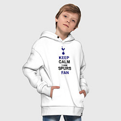 Толстовка оверсайз детская Keep Calm & Spurs fan, цвет: белый — фото 2
