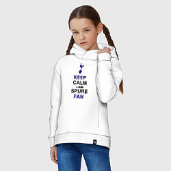 Толстовка оверсайз детская Keep Calm & Spurs fan, цвет: белый — фото 2