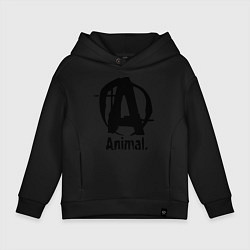 Толстовка оверсайз детская Animal Logo, цвет: черный